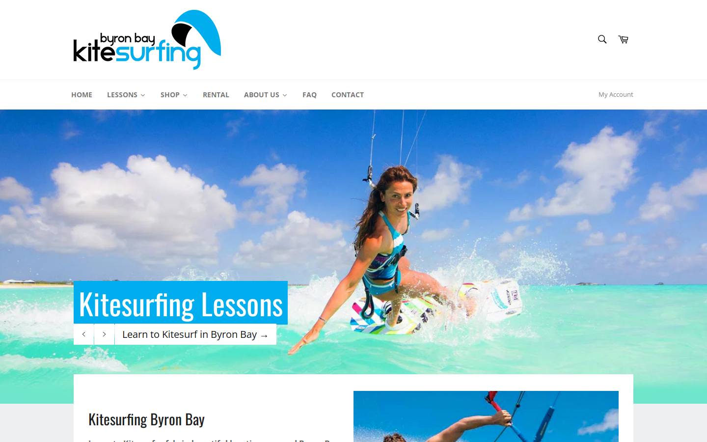 byronbaykitesurfing.com homepage screenshot