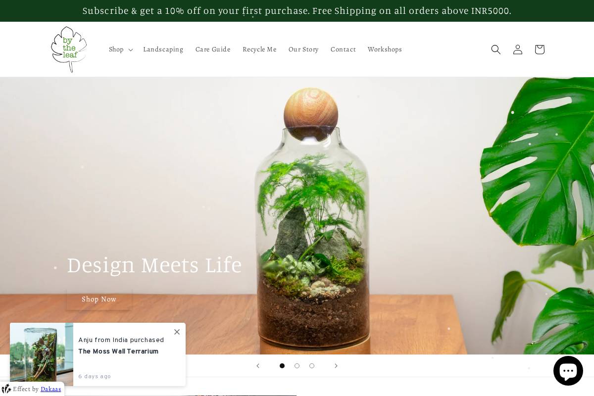 bytheleaf.in homepage screenshot