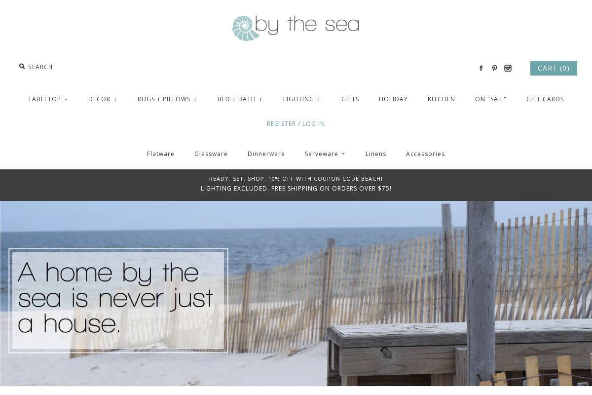 bytheseadecor.com homepage screenshot