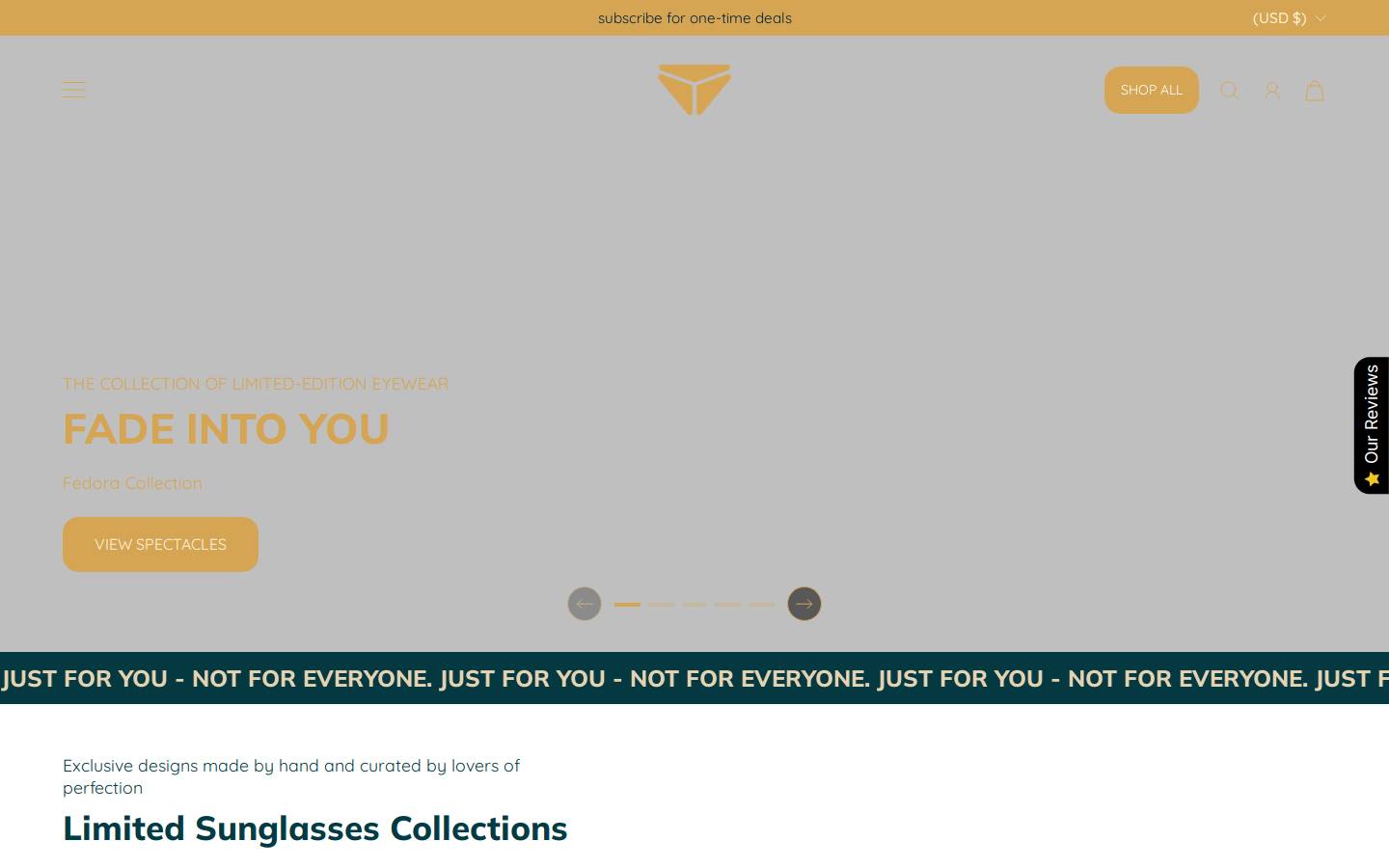 bytreeyewear.com homepage screenshot