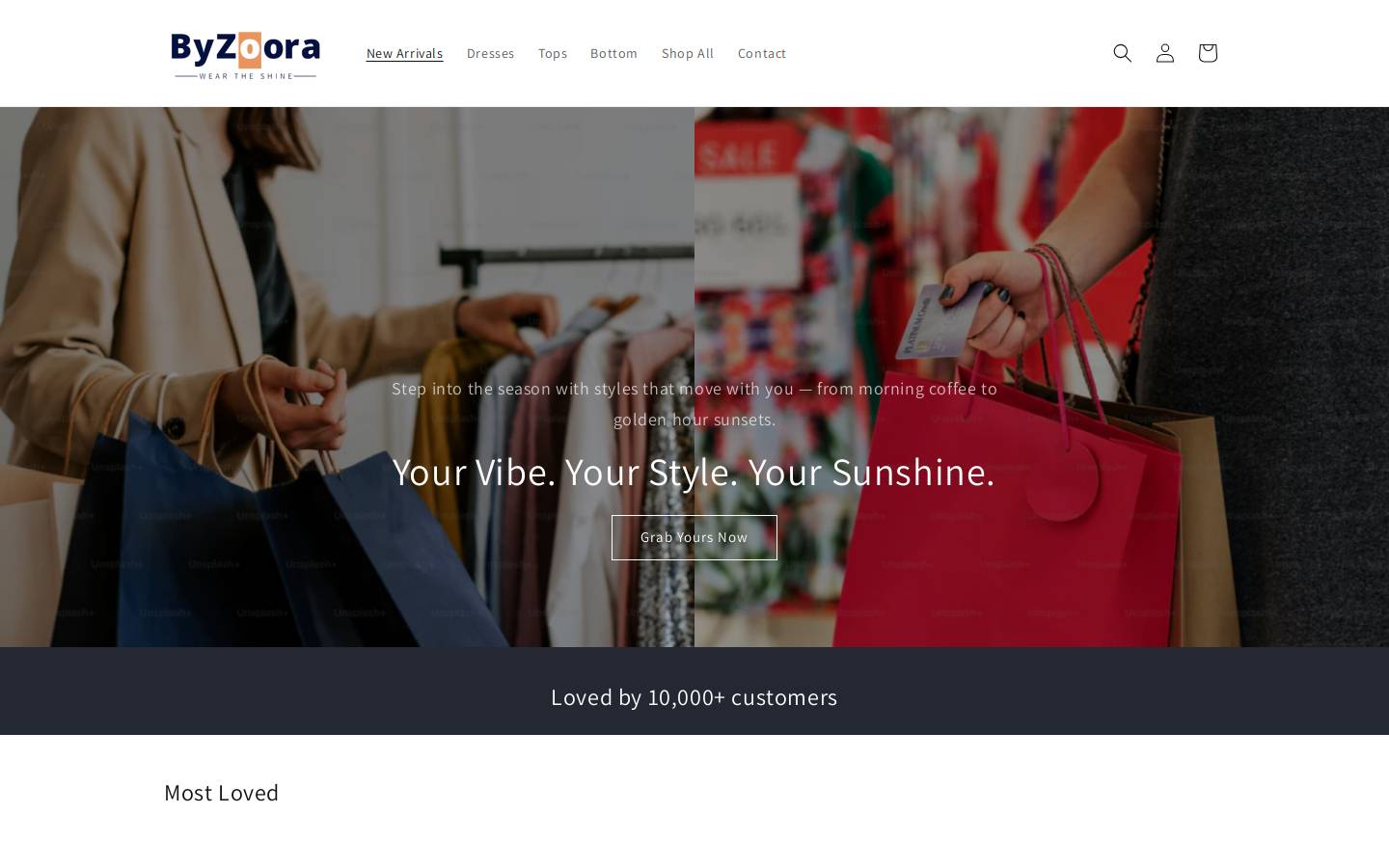 byzoora.com homepage screenshot