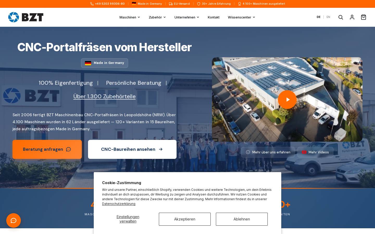 bzt-shop.de homepage screenshot