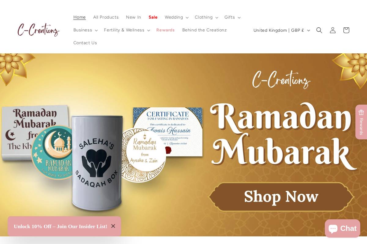 c-creationz.com homepage screenshot