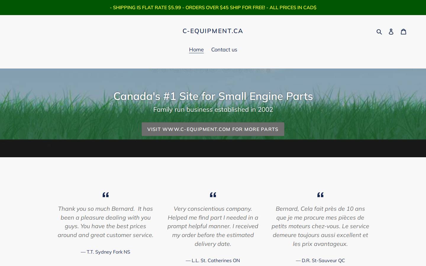 c-equipment.ca homepage screenshot