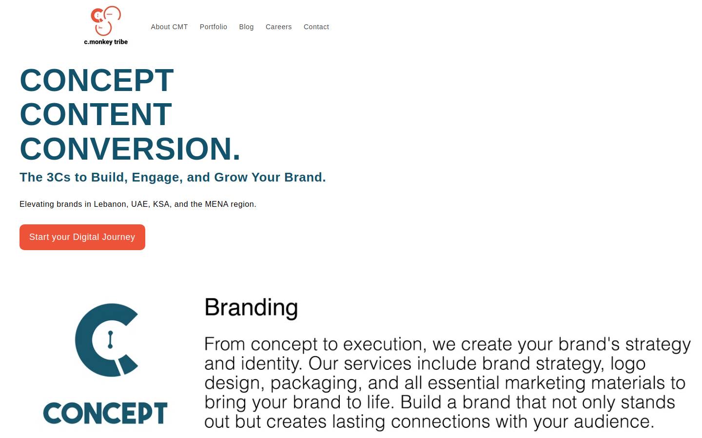 c-monkeytribe.com homepage screenshot