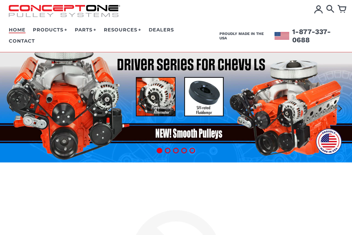 Concept ONE Pulley Systems homepage screenshot