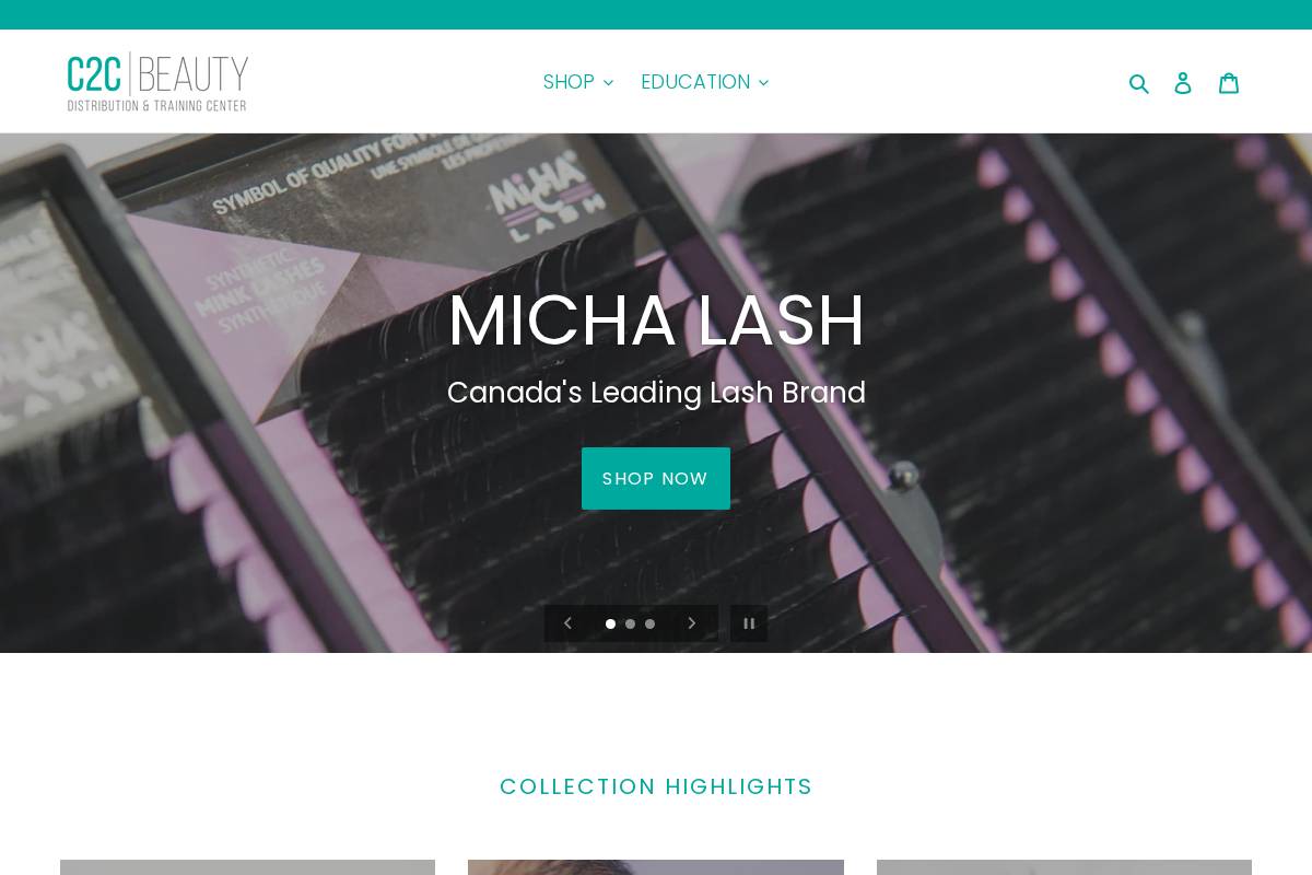 c2cbeauty.com homepage screenshot