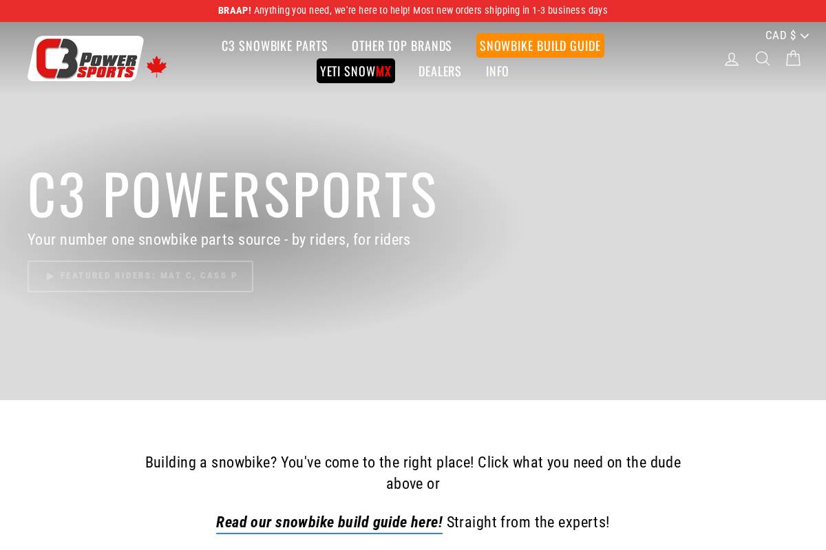 C3 Powersports homepage screenshot