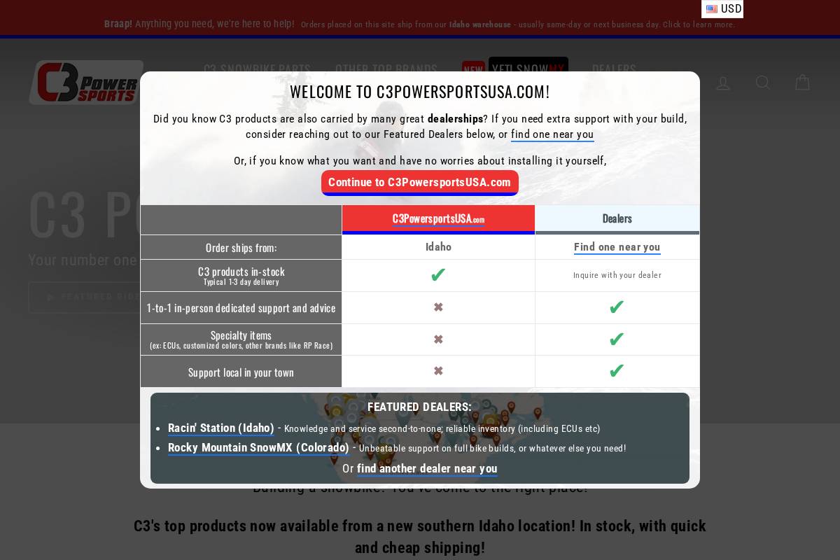c3powersportsusa.com homepage screenshot