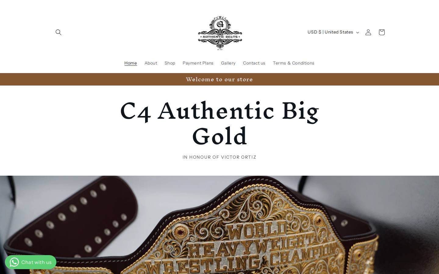 c4authenticbelts.com homepage screenshot