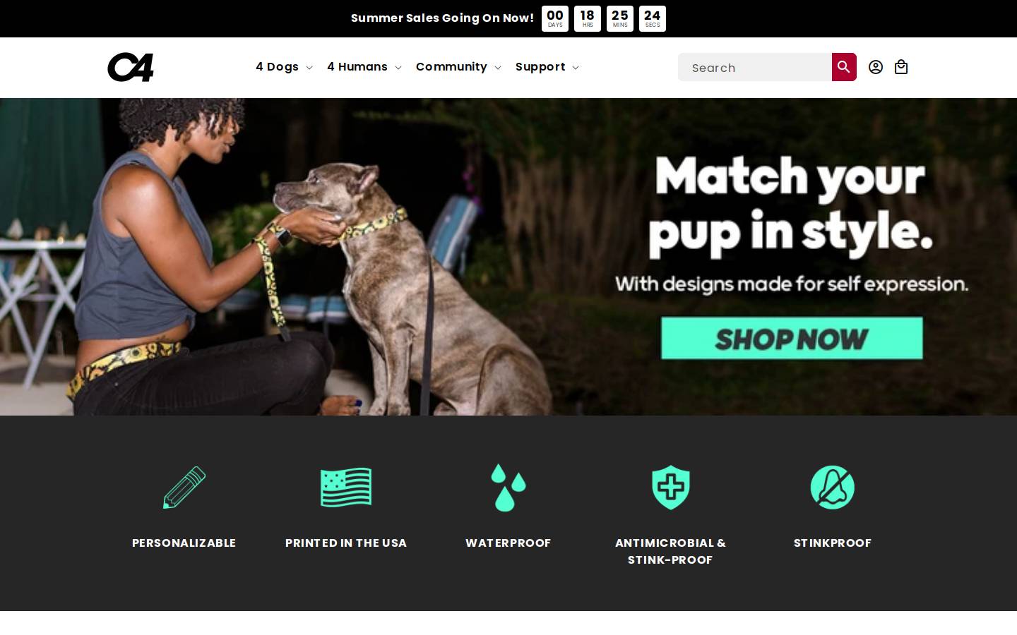 C4 Belts homepage screenshot