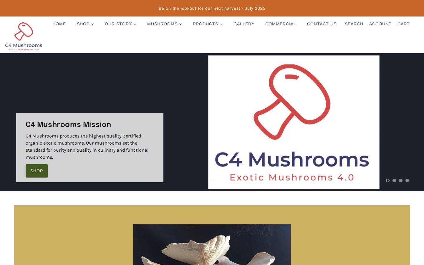 c4mushrooms.com homepage screenshot