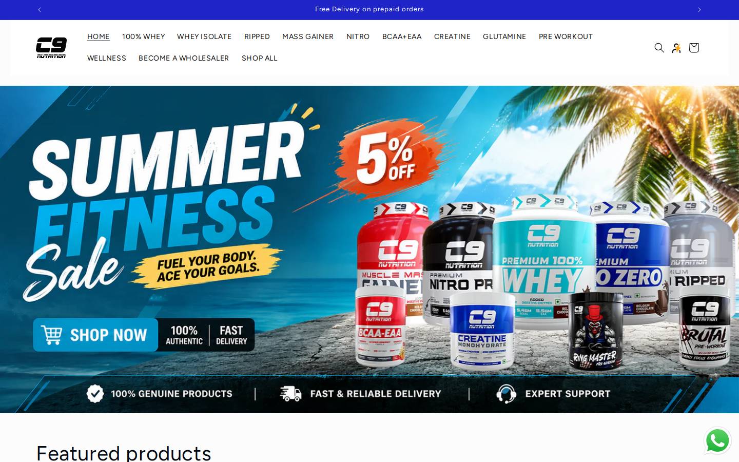c9nutrition.com homepage screenshot