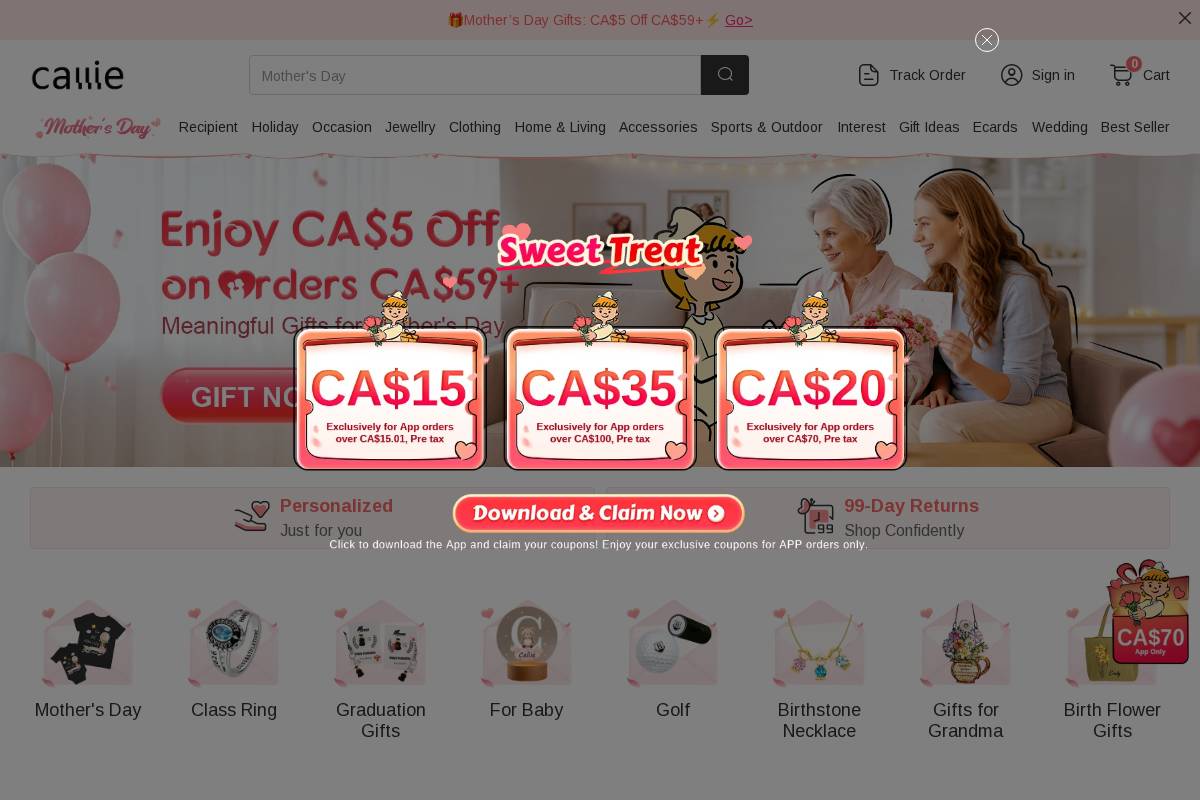ca.callie.com homepage screenshot