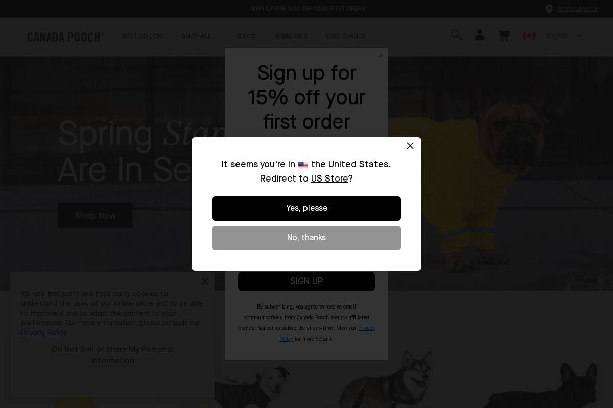 ca.canadapooch.com homepage screenshot
