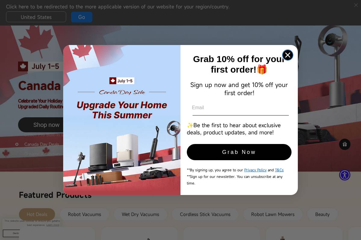 ca.dreametech.com homepage screenshot