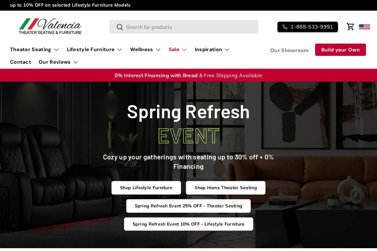 ca.valenciatheaterseating.com homepage screenshot
