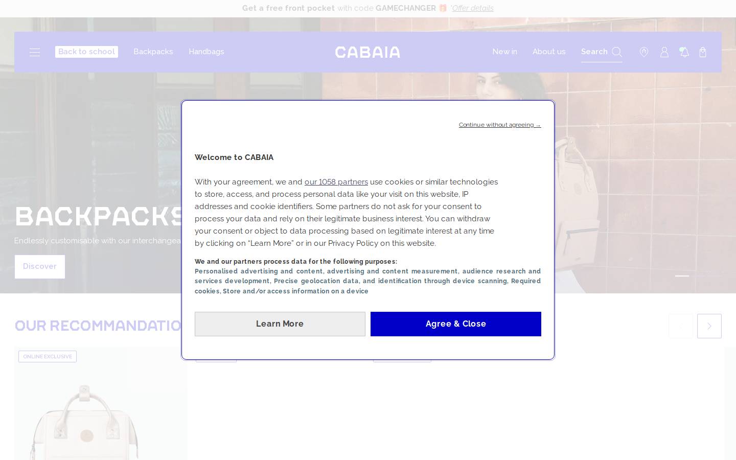 CABAIA homepage screenshot