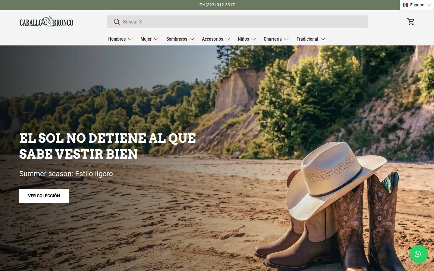 CaballoBronco.com homepage screenshot