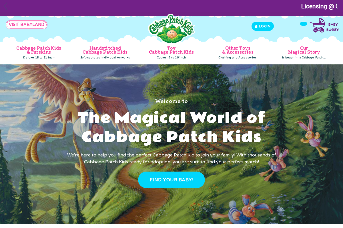 #CabbagePatchKids homepage screenshot
