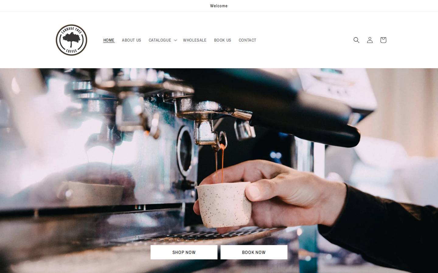 cabbagetreecoffee.com.au homepage screenshot