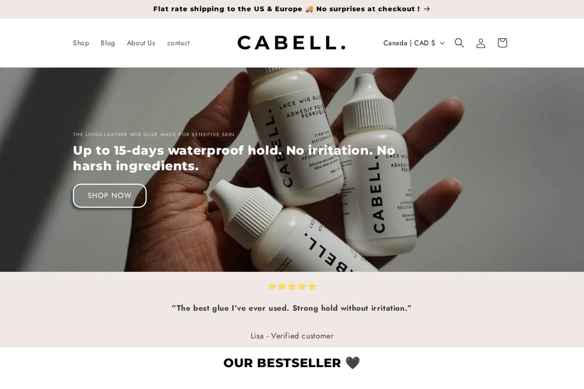 cabellcosmetics.com homepage screenshot
