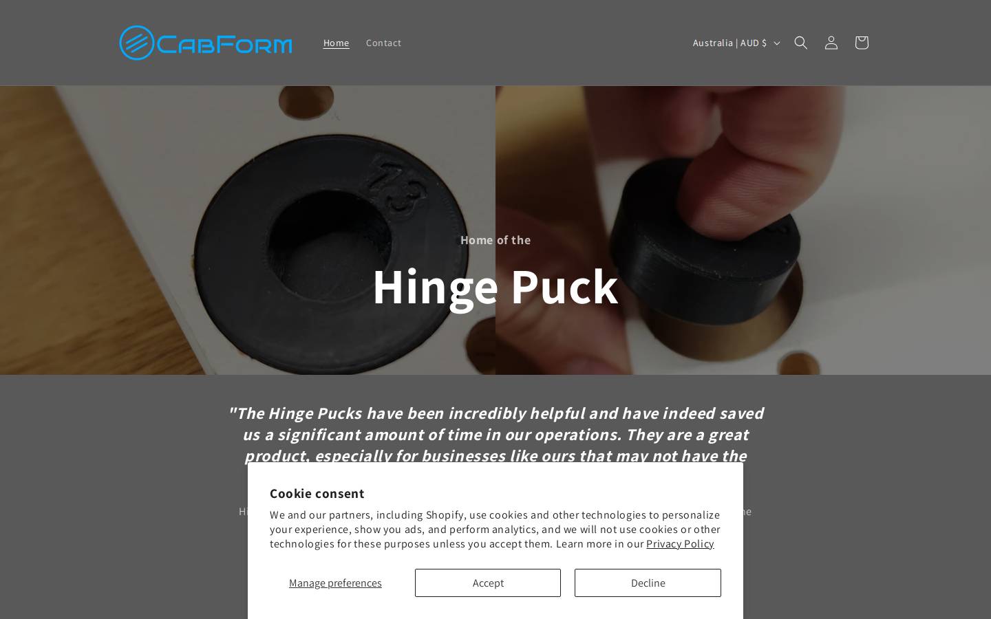 cabform.com.au homepage screenshot