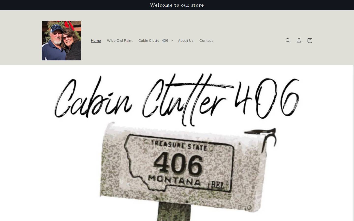 cabincluttermt.com homepage screenshot