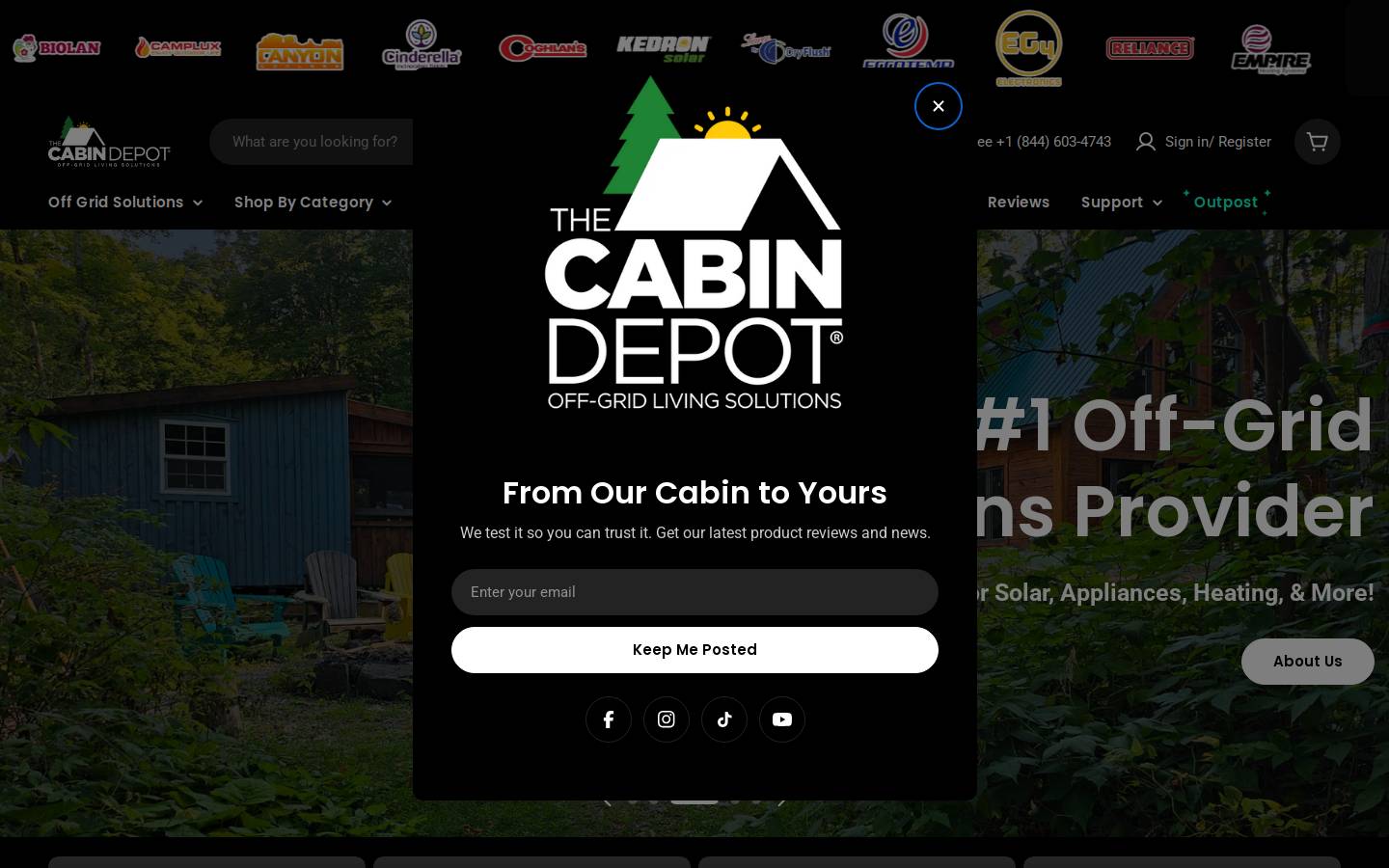 cabindepot.ca homepage screenshot