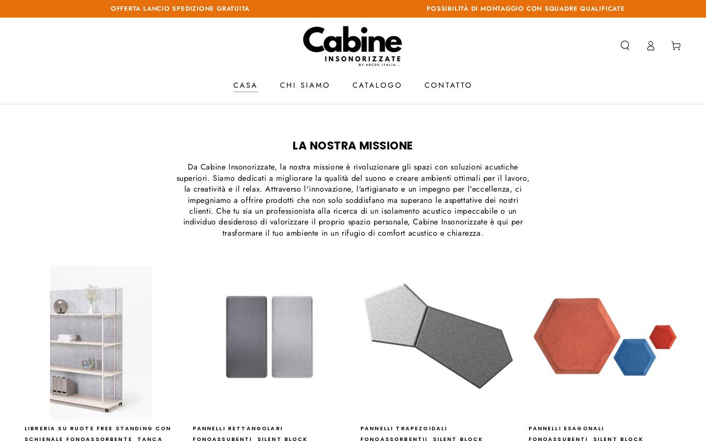 cabineinsonorizzate.it homepage screenshot