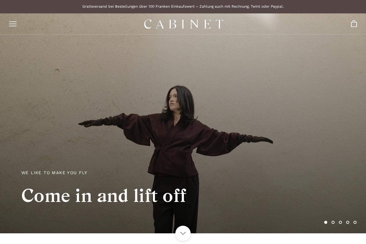 Cabinet Zürich homepage screenshot