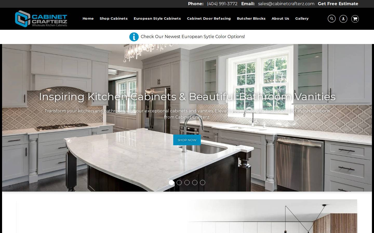 cabinetcrafterz.com homepage screenshot