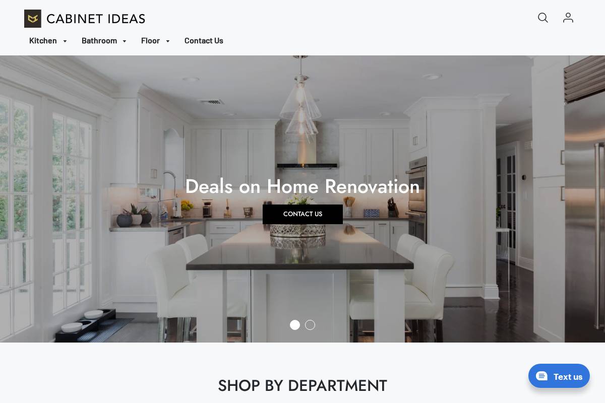 cabinetideas-store.com homepage screenshot