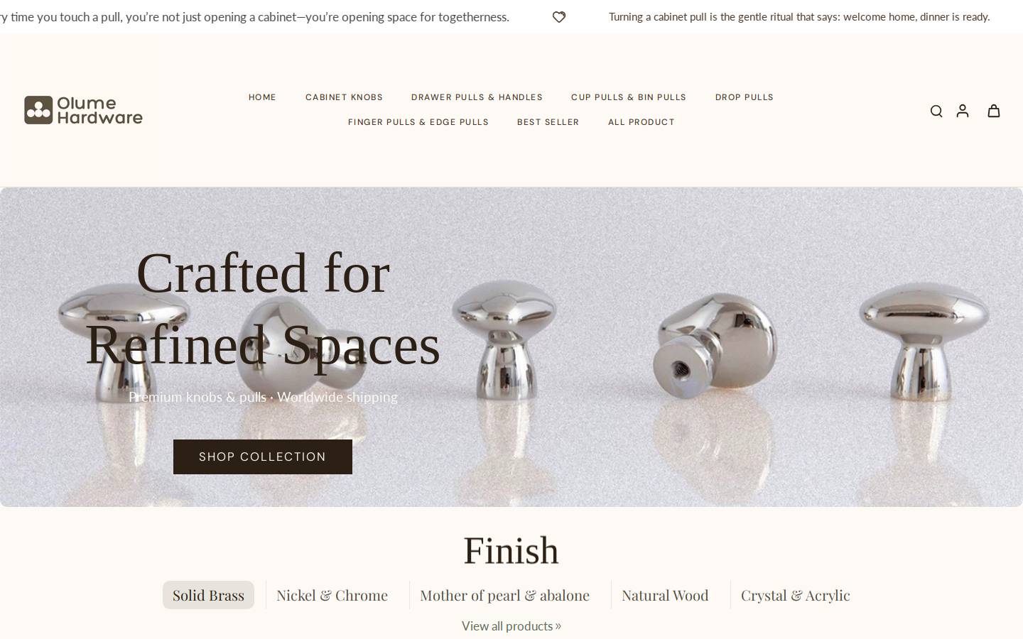 cabinetpullsuni.com homepage screenshot
