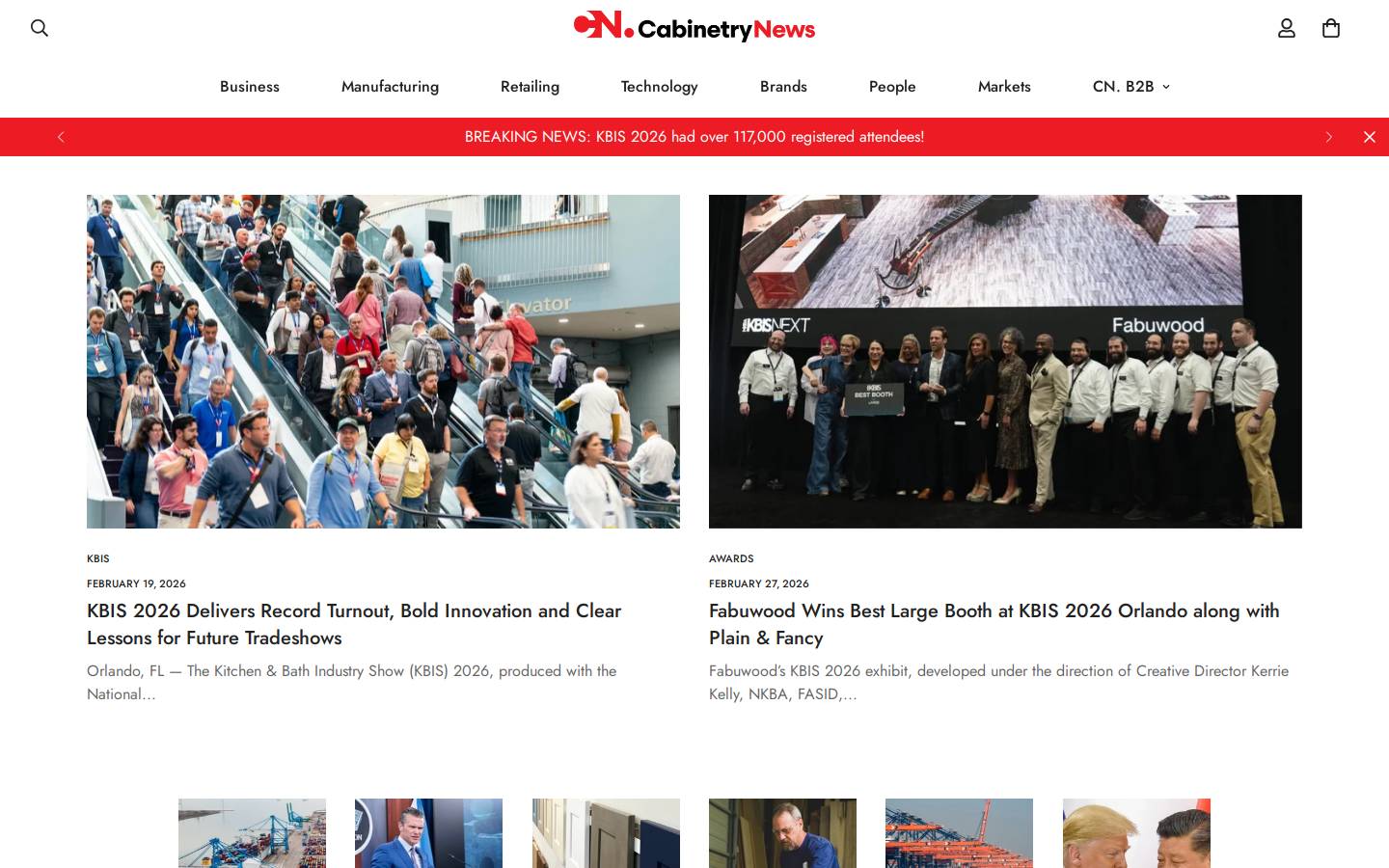 cabinetrynews.com homepage screenshot