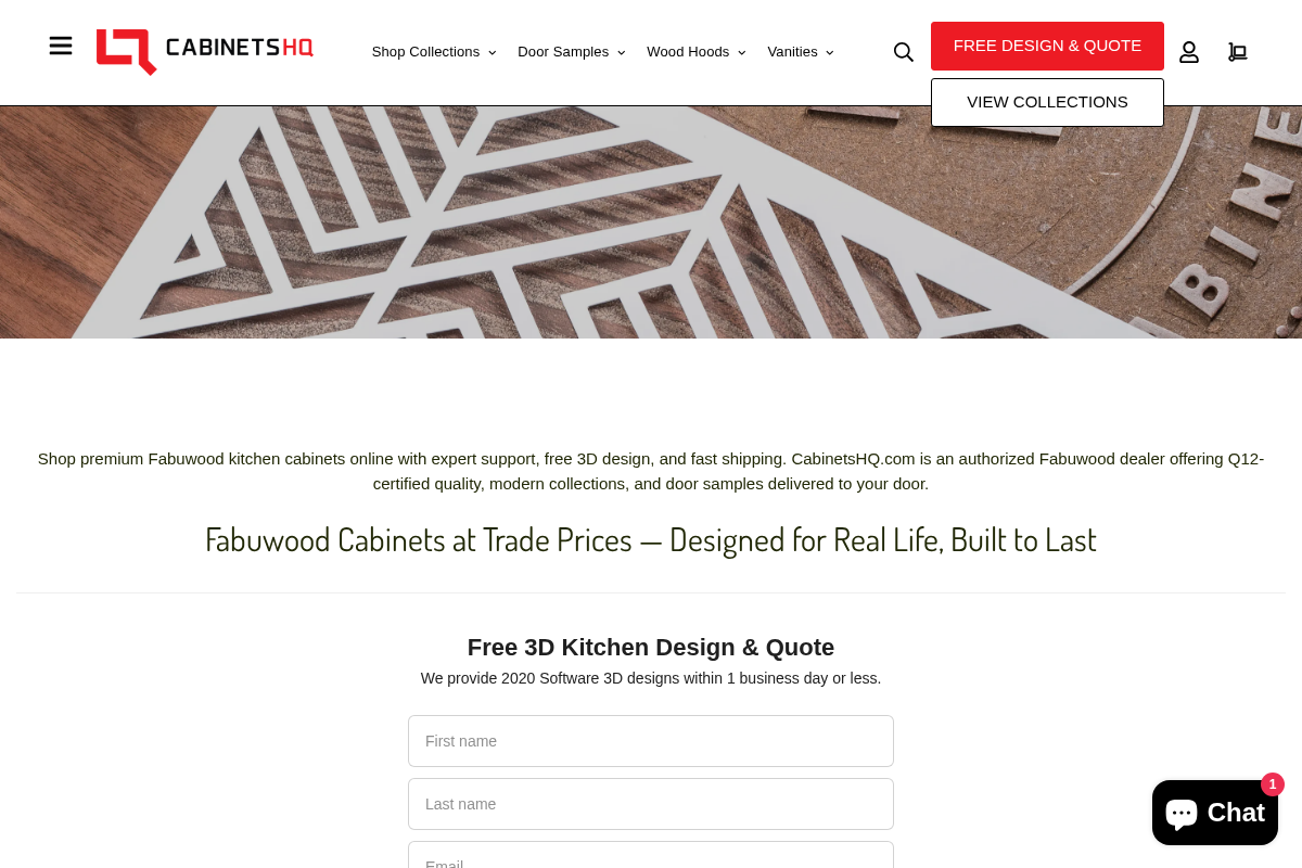 CabinetsHQ.com homepage screenshot