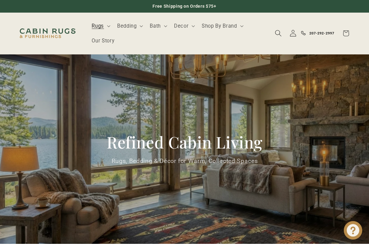cabinrugs.com homepage screenshot
