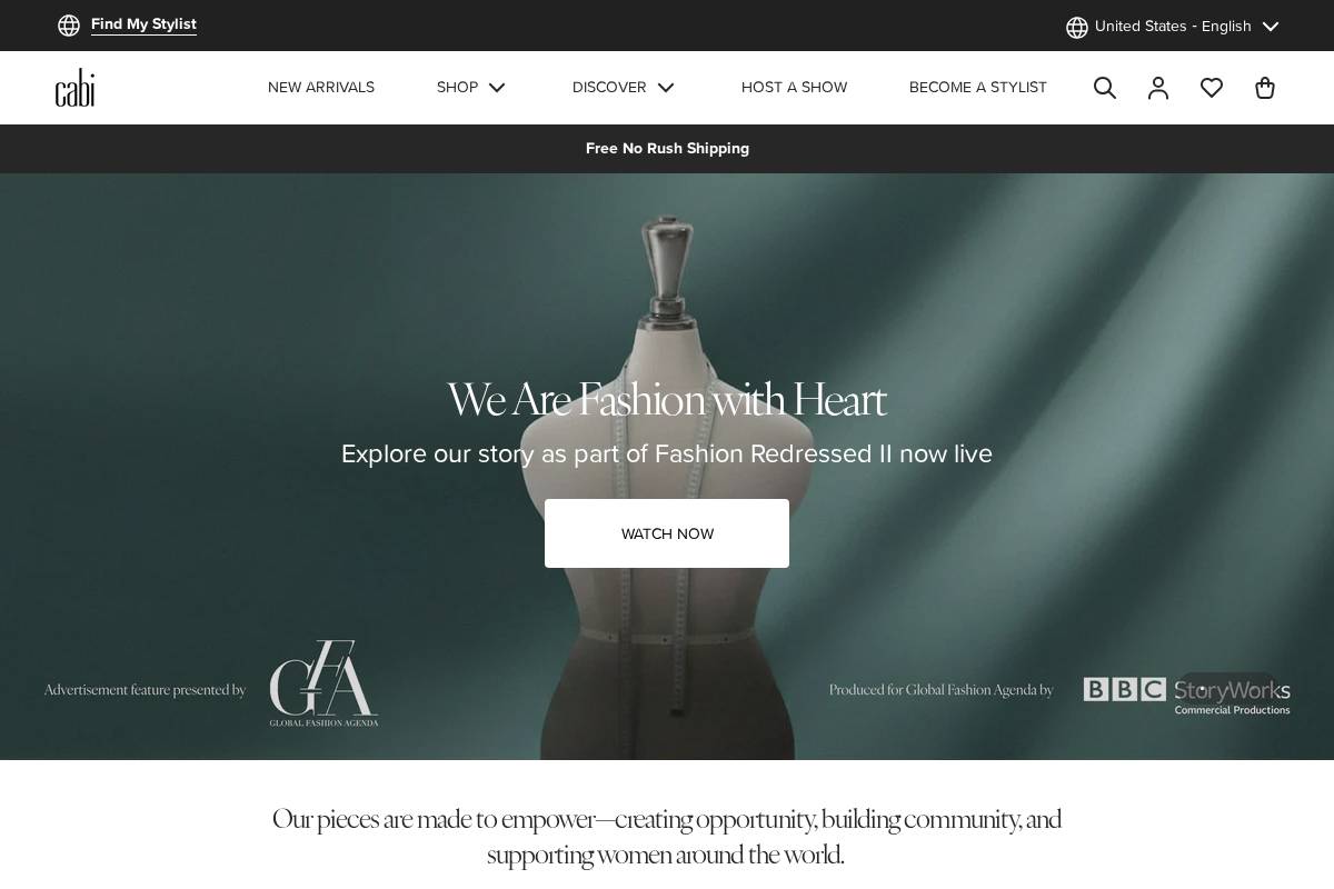 cabi Clothing homepage screenshot
