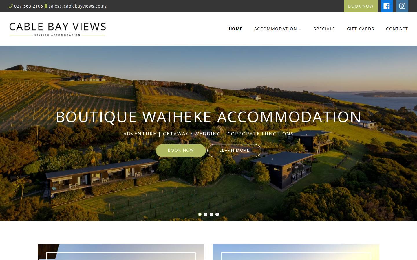 cablebayviews.co.nz homepage screenshot