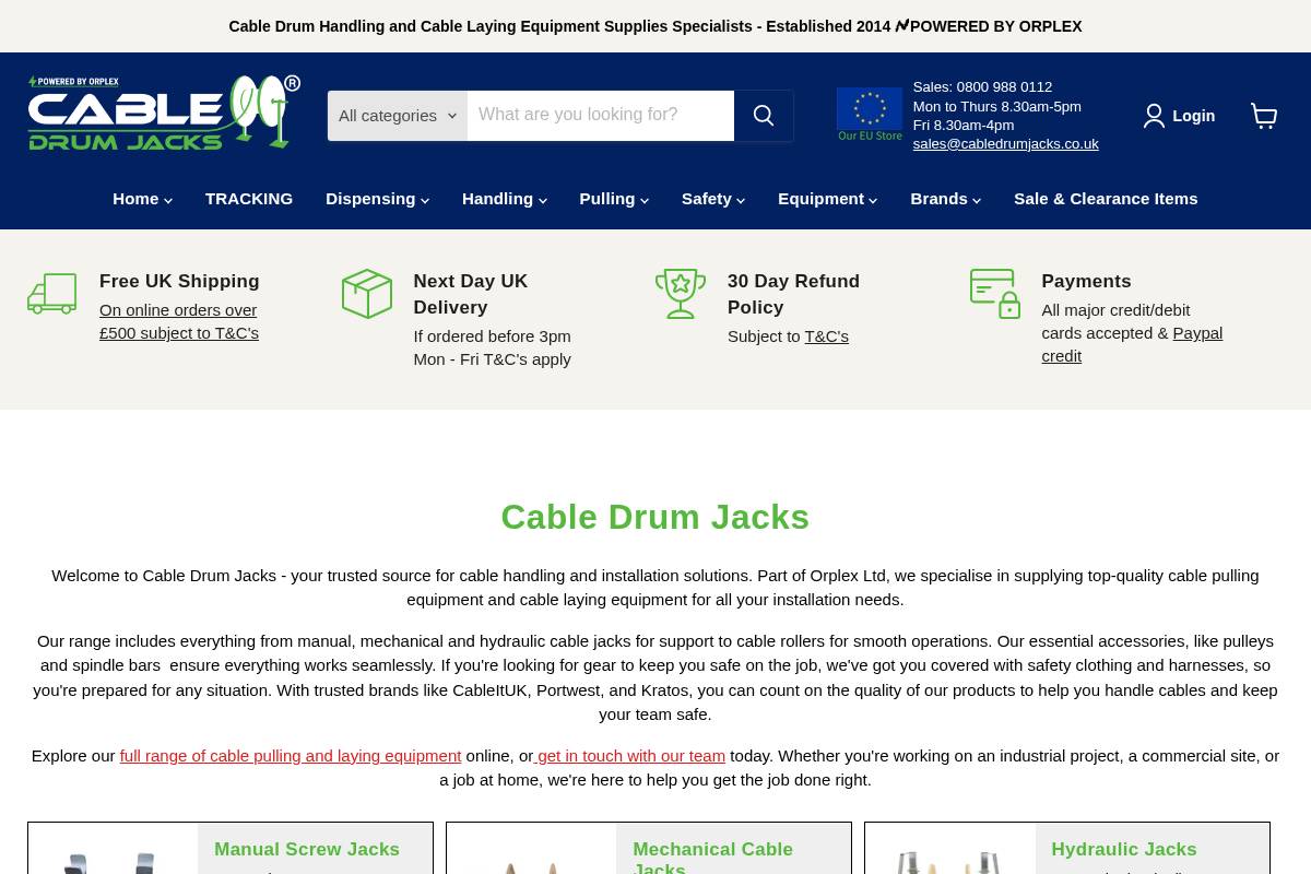 Cabledrumjacks homepage screenshot