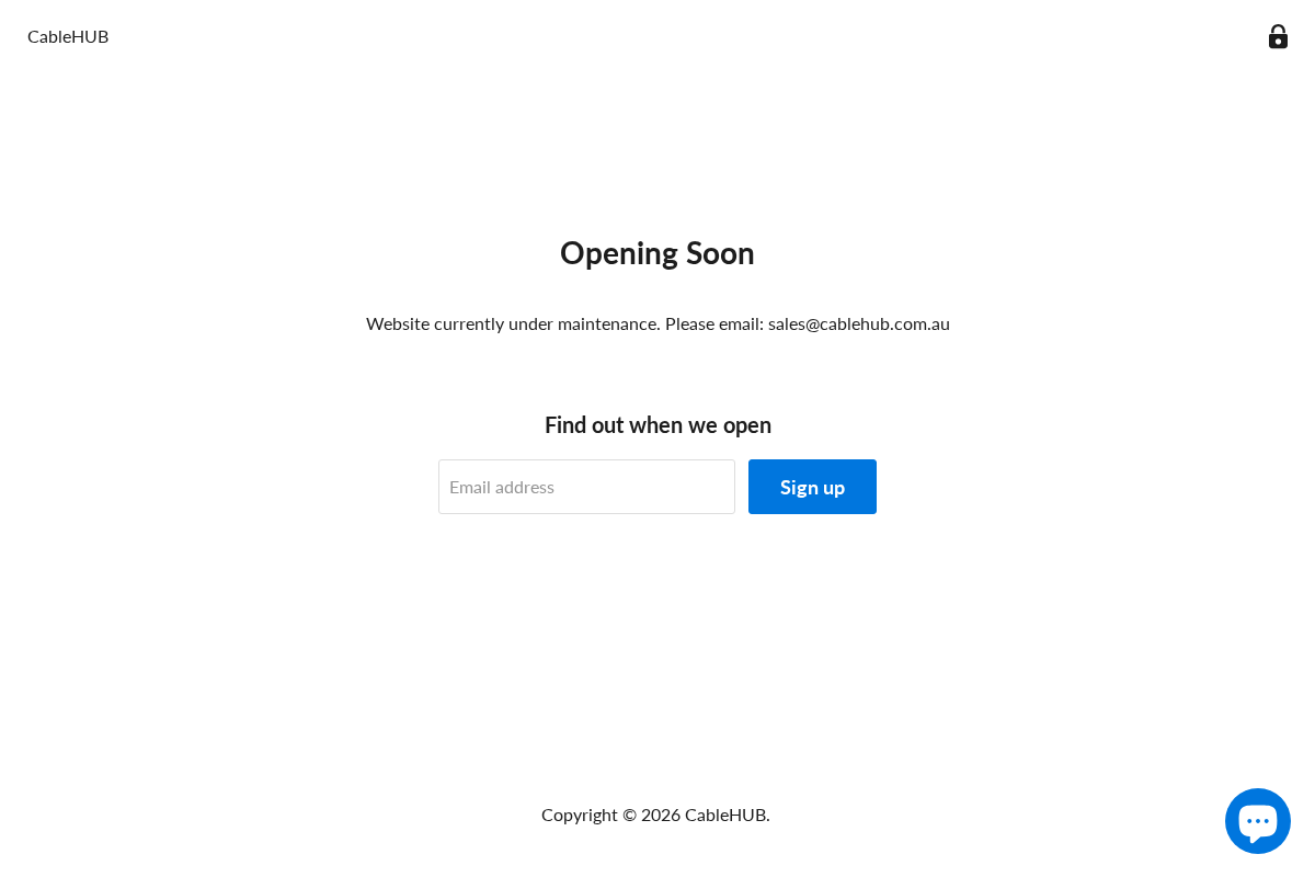 CableHUB homepage screenshot