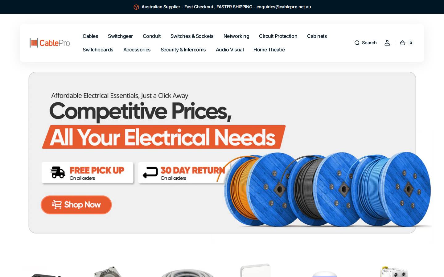 cablepro.net.au homepage screenshot