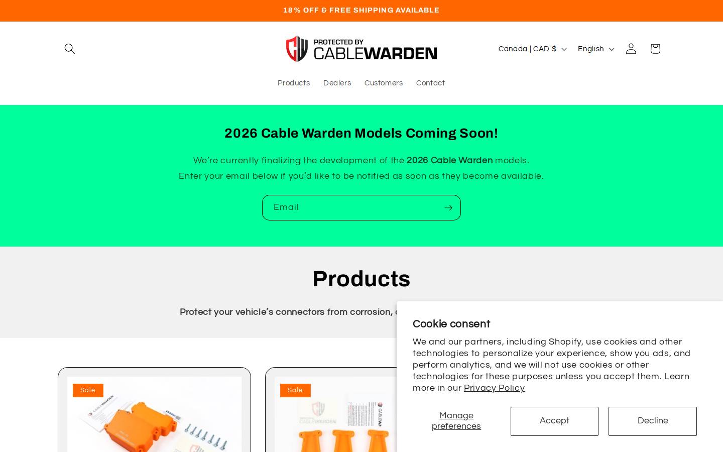 Cablewarden homepage screenshot
