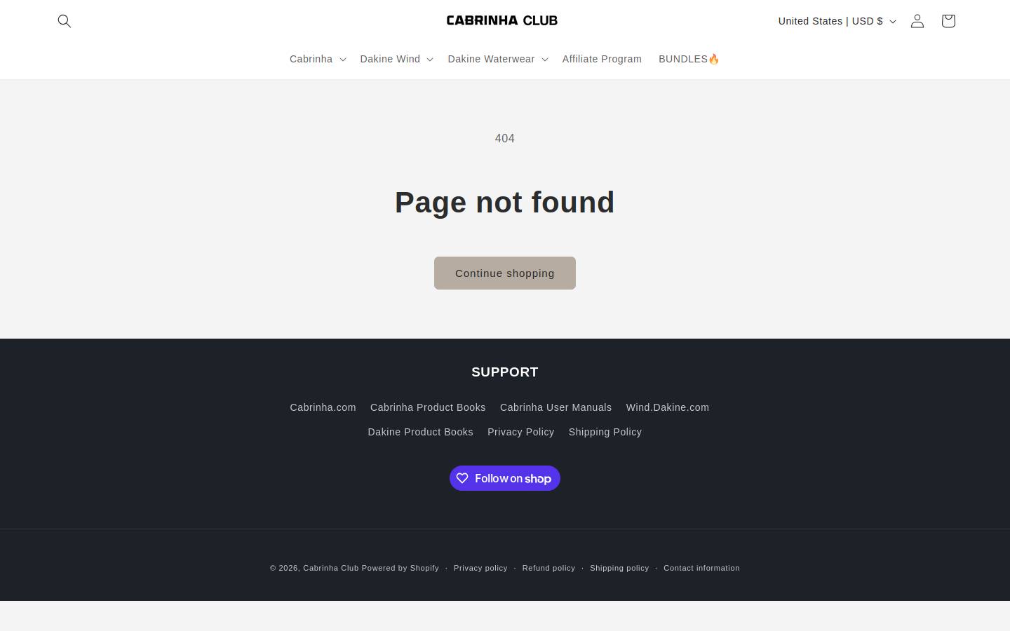 cabrinha.club homepage screenshot