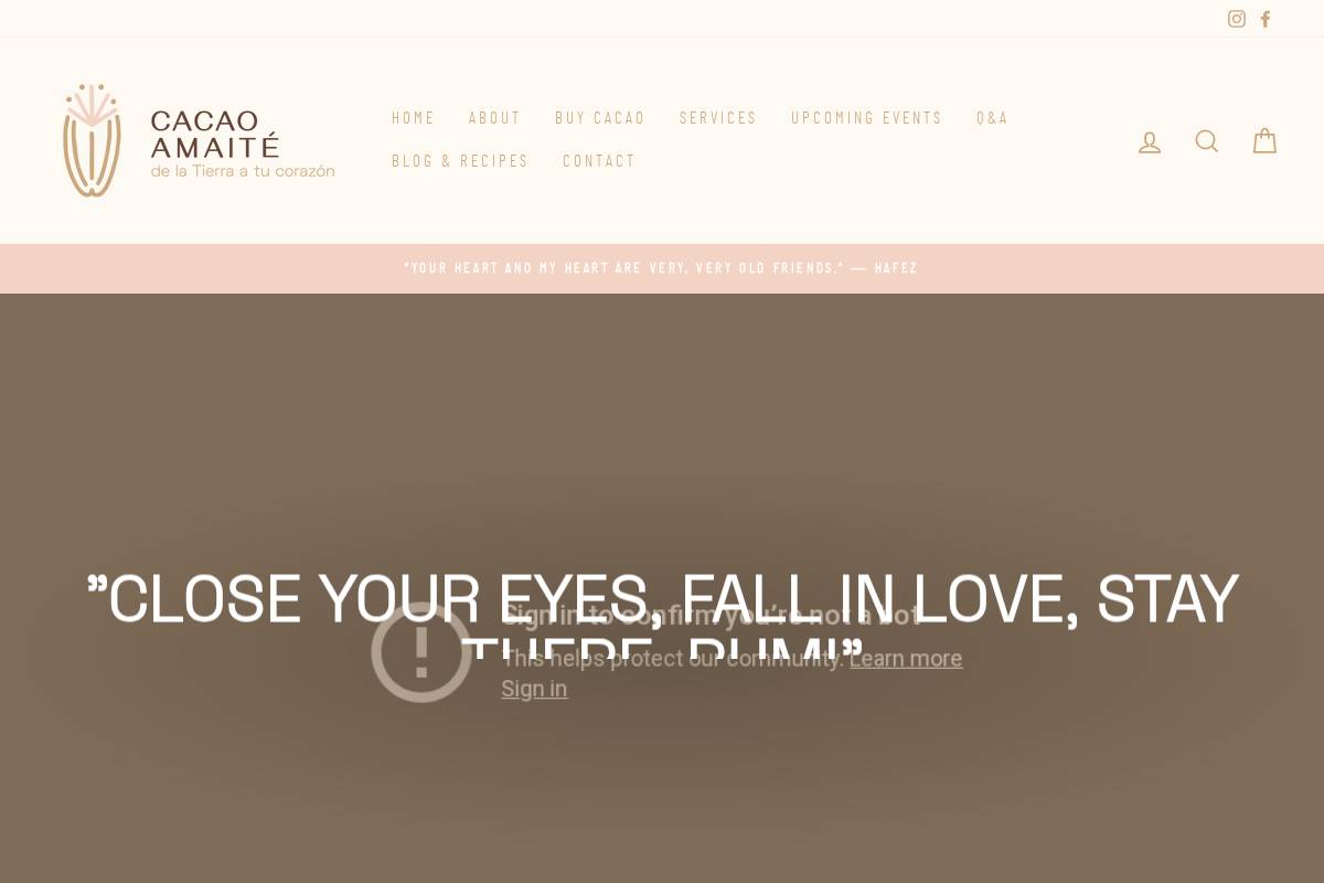 cacaoamaite.mx homepage screenshot