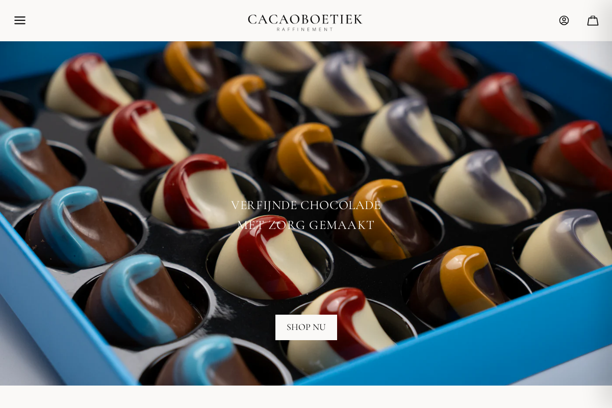 cacaoboetiek.nl homepage screenshot