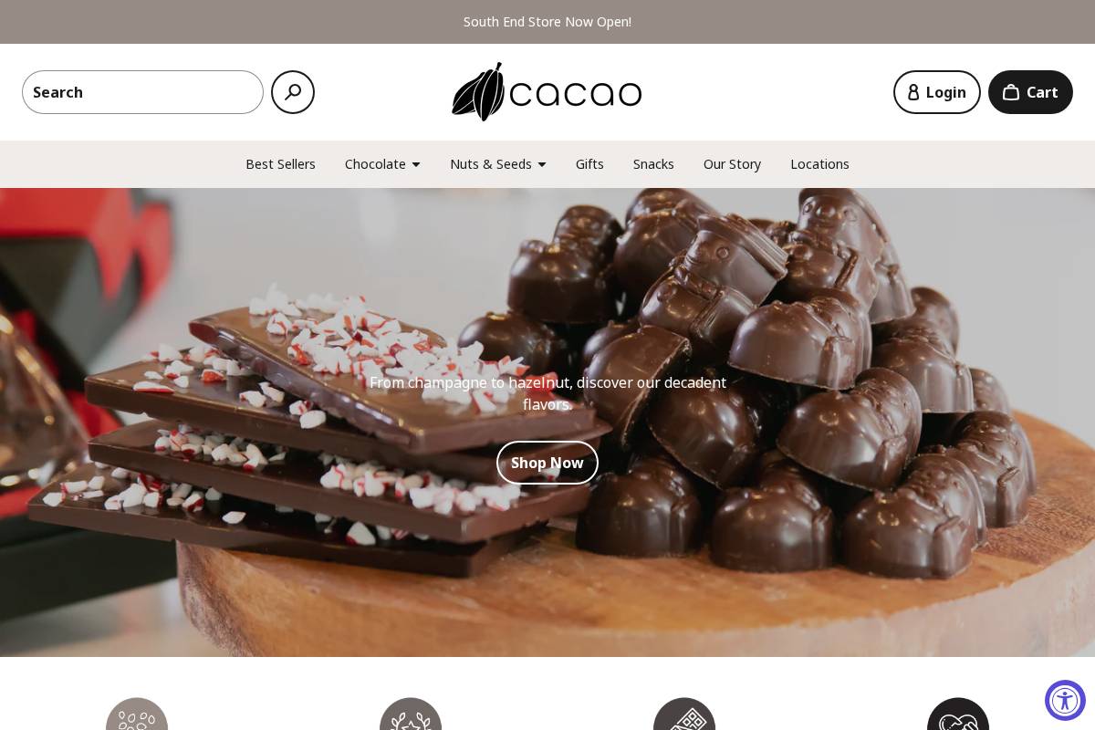 cacaonuts.com homepage screenshot