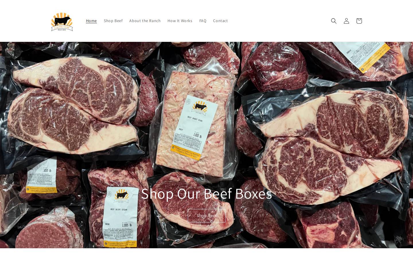 cachecowbeefbox.com homepage screenshot