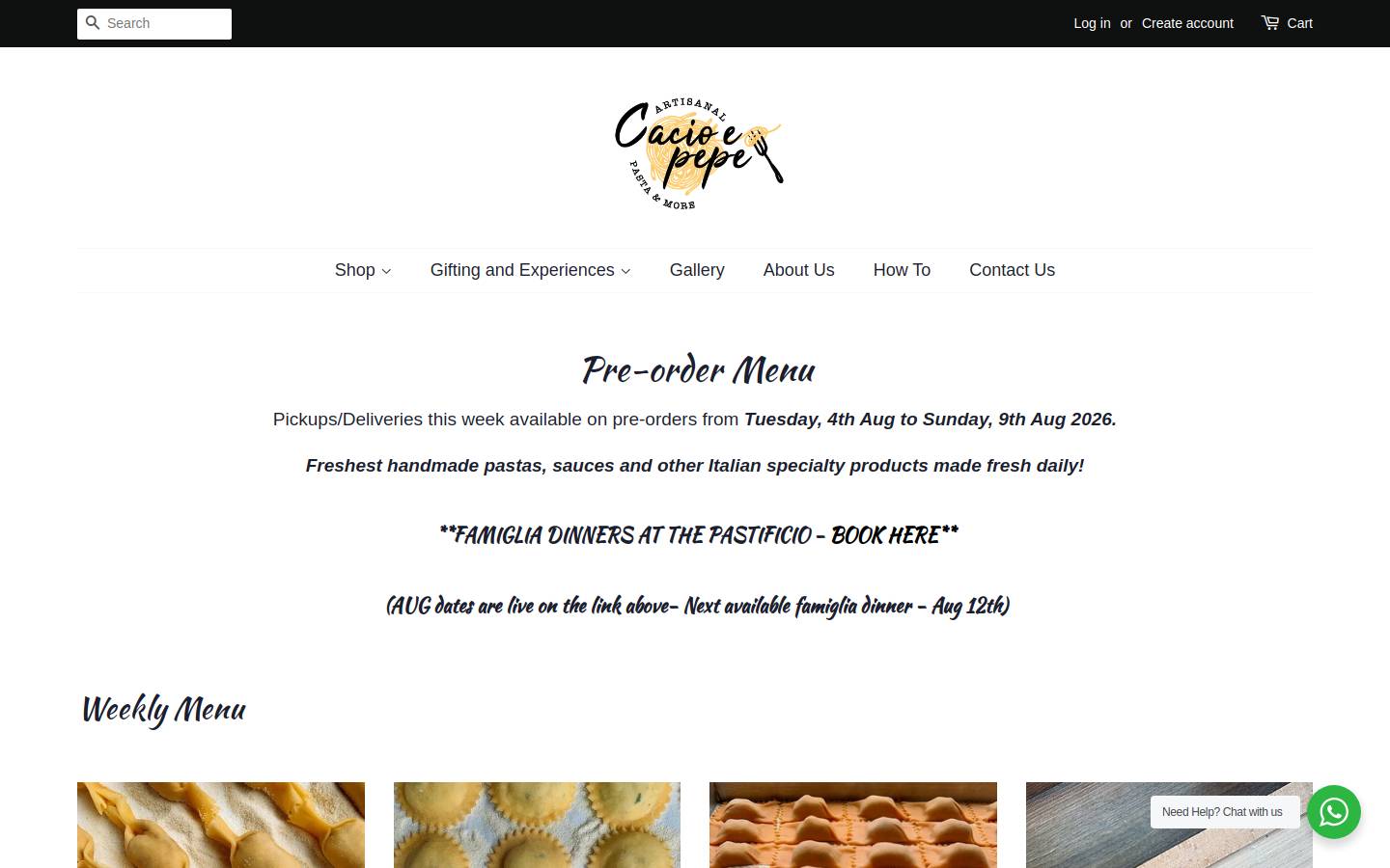 cacioepepe.in homepage screenshot