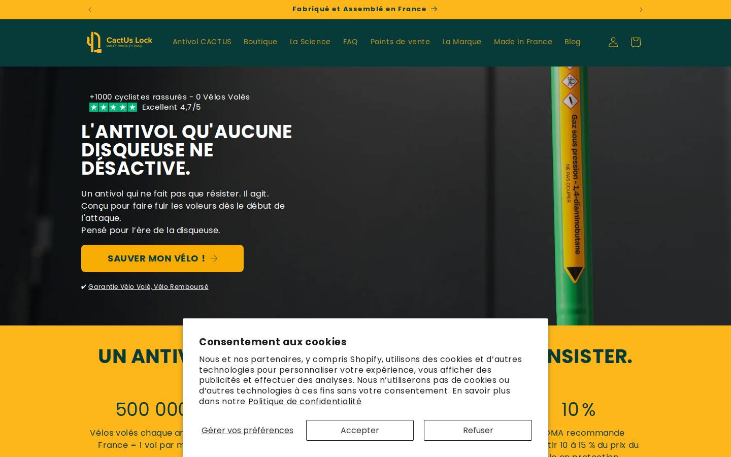 cactuslock.com homepage screenshot